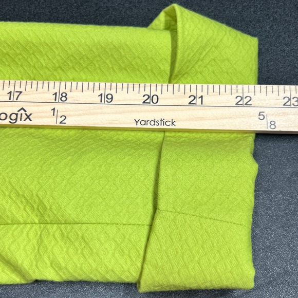 Vtg Marshall Fields Chartreuse Green Cotton Lined Blazer Jacket Women's Size 10 - Picture 8 of 10